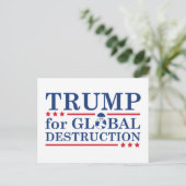 世界的な破壊を求めるトランプ ポストカード (スタンド正面)