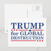 世界的な破壊を求めるトランプ ポストカード (正面/裏面)