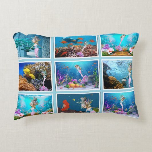 世界的に有名なお人形の人魚 アクセントクッション (正面)