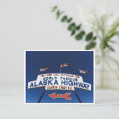 世界的に有名なアラスカ高速道路標識写真 ポストカード (スタンド正面)
