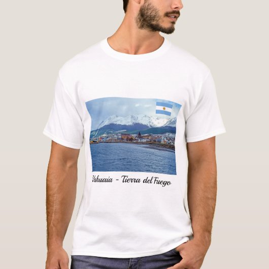 世界的に有名なアルゼンチンのウスワイア・ティエラ・デル・フエゴ Tシャツ (正面)
