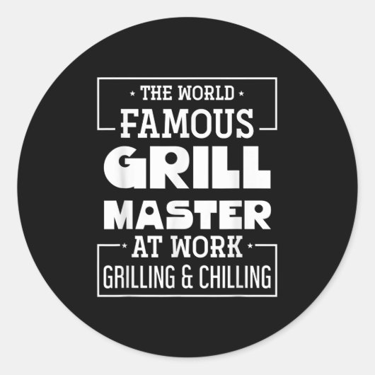 世界的に有名なグリルマスターBbqバおもしろいー ラウンドシール (正面)