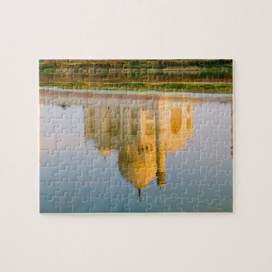 世界的に有名なタジ·マハル寺院の反省 ジグソーパズル (横)