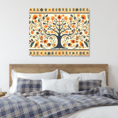 世界的に有名なマドゥバニ・アート キャンバスプリント (インサイチュ (寝室))