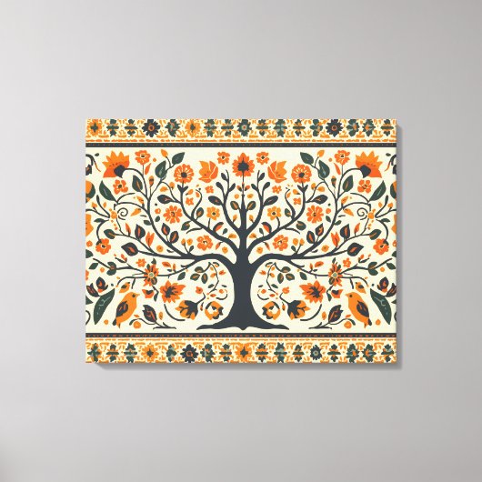 世界的に有名なマドゥバニ・アート キャンバスプリント (正面)