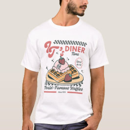 世界的に有名なワッフルでディナータイム Tシャツ