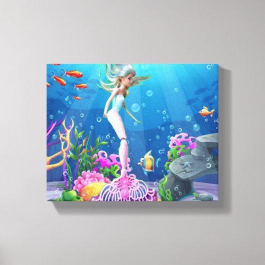 世界的に有名な人魚。 キャンバスプリント (正面)