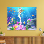 世界的に有名な人魚。 キャンバスプリント (インサイチュ (リビング))