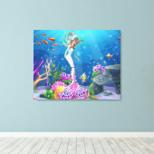 世界的に有名な人魚。 キャンバスプリント (インサイチュ (ウッドフロア))