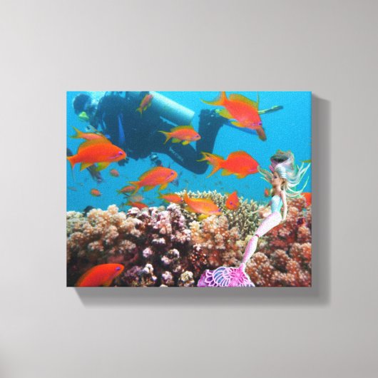 世界的に有名な人魚。 キャンバスプリント (正面)