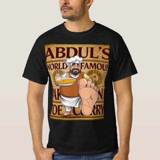 世界的に有名な足の指のカレー Tシャツ (正面)