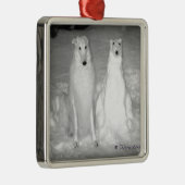 世界的に有名なMychtarおよび彼のSnowdog! :) メタルオーナメント (右)