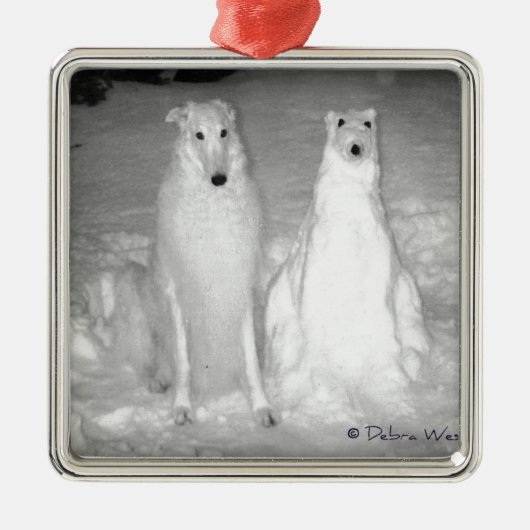 世界的に有名なMychtarおよび彼のSnowdog! :) メタルオーナメント (正面)
