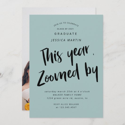 世界的卒業写真パーティの招待状 招待状 (正面/裏面)