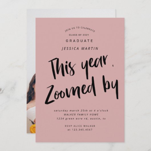 世界的卒業写真パーティの招待状 招待状 (正面/裏面)