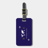 世界的国際的モノグラム濃い青を旅行 ラゲッジタグ (正面縦)