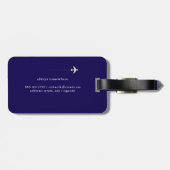 世界的国際的モノグラム濃い青を旅行 ラゲッジタグ (裏面横)