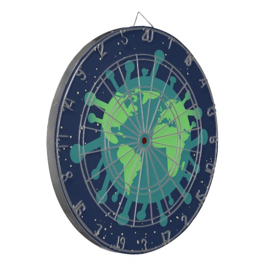 世界的大流行（ウイルス粒子）（ウイルス感染） ダーツボード (正面左)