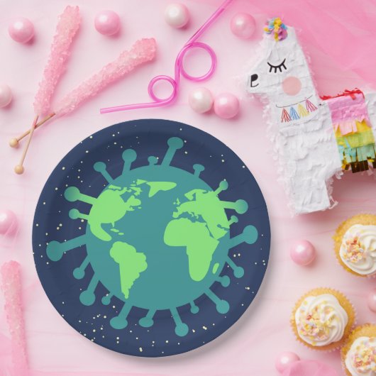 世界的大流行（ウイルス粒子）（ウイルス感染） ペーパープレート (パーティー)