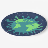 世界的大流行(ウイルス粒子)(ウイルス感染) ペーパープレート (アングル)