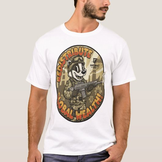世界的富裕バジャーTシャツ Tシャツ (正面)
