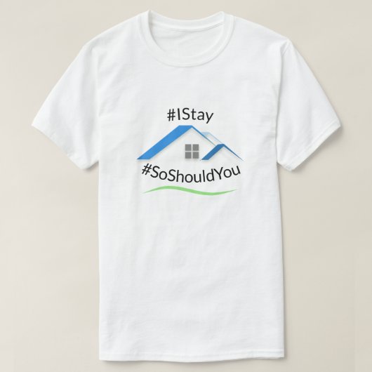 世界的流行のコビッドウイルス#stayhome tシャツ (デザイン正面)