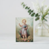 世界神聖なカードを握っている幼児イエス・キリスト 名刺 (スタンド正面)