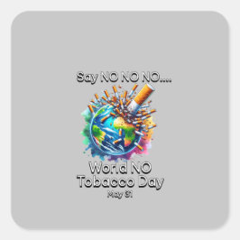 世界禁煙の日ステッカー スクエアシール