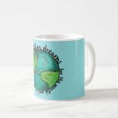 世界私達は作ろうと思っています コーヒーマグカップ (正面右)