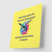 世界科学の平和と発展の日。 スクエア壁時計 (傾斜)