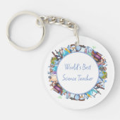 世界科学最高の先生カスタム文字 キーホルダー (正面)