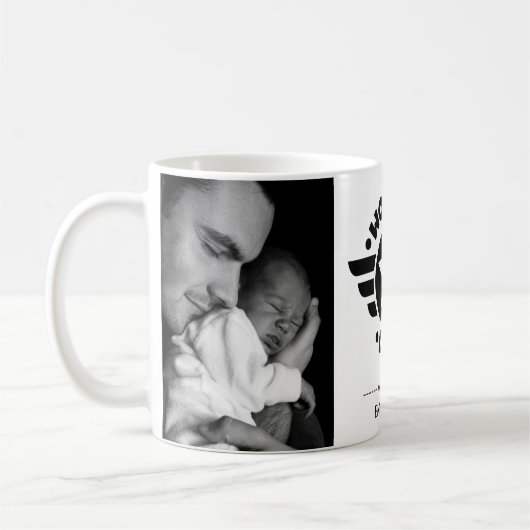 世界第1位のパパパーソナライズされた文字 コーヒーマグカップ (左)