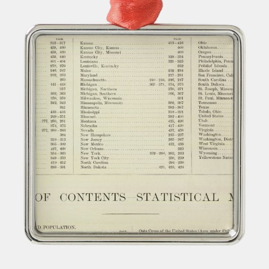 世界米国の索引地図書 メタルオーナメント (正面)