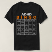 世界精神衛生認識度デーADHDビンゴおもしろい Tシャツ (デザイン正面)