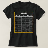 世界精神衛生認識度デーADHDビンゴおもしろい Tシャツ (デザイン正面)