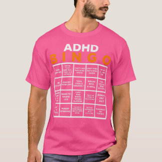 世界精神衛生認識度デーADHDビンゴおもしろい Tシャツ