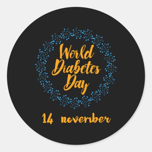 世界糖尿病の日 ラウンドシール (正面)
