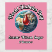 世界糖尿病の日。砂糖を加えずに甘くする。 ワインラベル (シングルラベル)