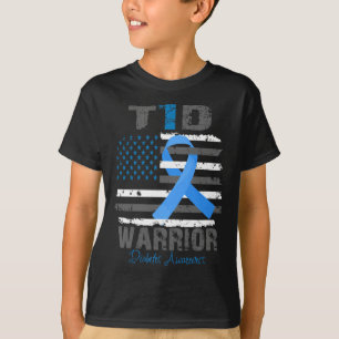 世界糖尿病認識度ブルーリボンT1D戦士T Tシャツ