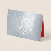 世界純正銀箔クリスマスへの喜び 箔カード (正面)