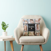 世界素晴らしおばあちゃんフォトコラージュピンクハート クッション (椅子)