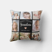 世界素晴らしおばあちゃんフォトコラージュピンクハート クッション (裏面)