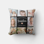 世界素晴らしおばあちゃんフォトコラージュピンクハート クッション (正面)