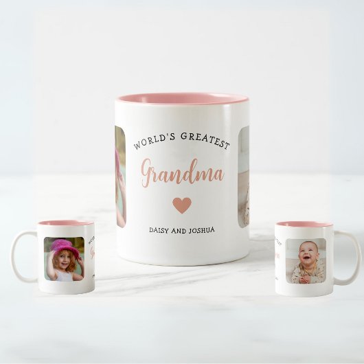 世界素晴らしおばあちゃん2写真モダンKeepsake Mug ツートーンマグカップ