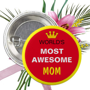 世界素晴らしの大半 – MOM (最高の1)ボタン 缶バッジ
