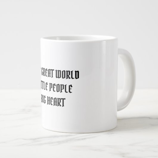 世界素晴らしの小さな人々の大きなハート ジャンボコーヒーマグカップ (正面右)