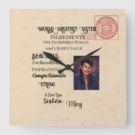 世界素晴らし姉妹 スクエア壁時計