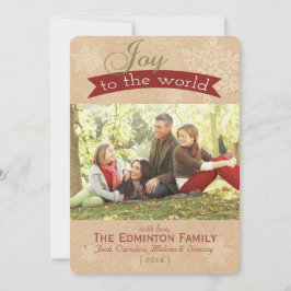 世界素朴のクリスマスフラットカードへの喜び シーズンカード