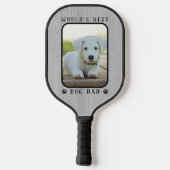 世界素朴のドッグ最高のパパカスタム写真 ピックルボールラケット (裏面)