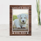 世界素朴の犬最高ののパパ父の日の写真 カード (正面)
